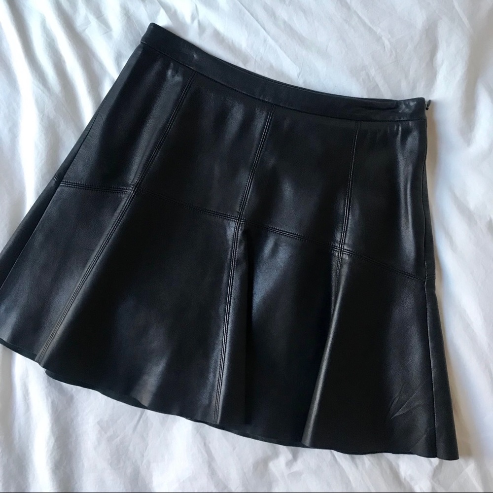 Rebecca Minkoff Women's Ibiza Leather Flared Skirt